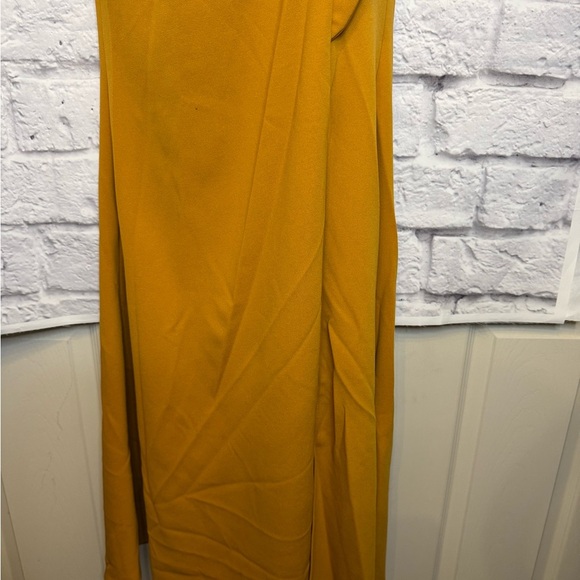 Yellow Asymmetrical Ruched Sheath Dress - Picture 3 of 8